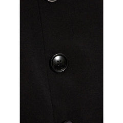 Black Elastane Midi Skirt