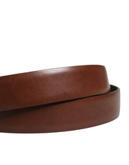 Men Brown Classic Leather Metal Buckle Belt