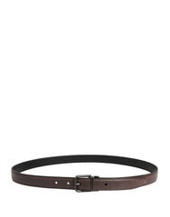 Men Brown Classic Leather Metal Buckle Belt