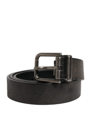 Men Black Classic Leather Metal Buckle Belt