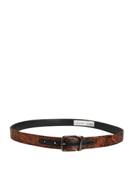 Men Brown Classic Polyester Metal Buckle Belt