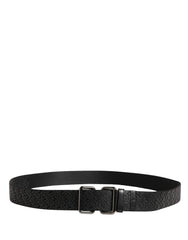 Men Black DG Logo Polyester Metal Buckle Belt