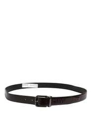 Men Black Classic Leather Metal Buckle Belt