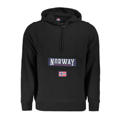 Black Cotton Men's Hooded Sweatshirt