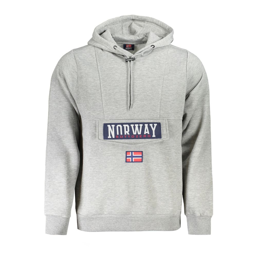 Grigio Cotton Male Sweatshirt with Hood