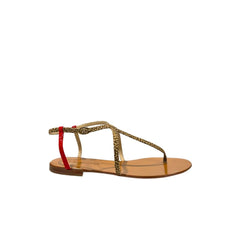 Beige Leather Women Sandal