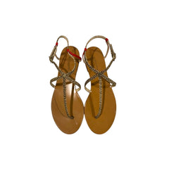 Beige Leather Women Sandal