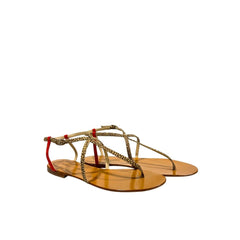 Beige Leather Women Sandal