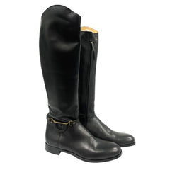 Black Leather Women Boot