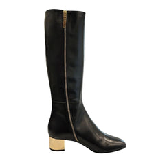 Black Leather Women Boot