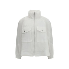 White Polyester Shell Jacket