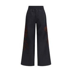Black Cotton Casual Pants