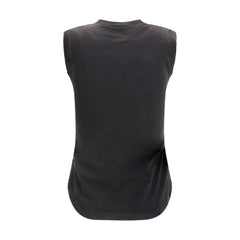 Black Cotton Sleeveles T-Shirt