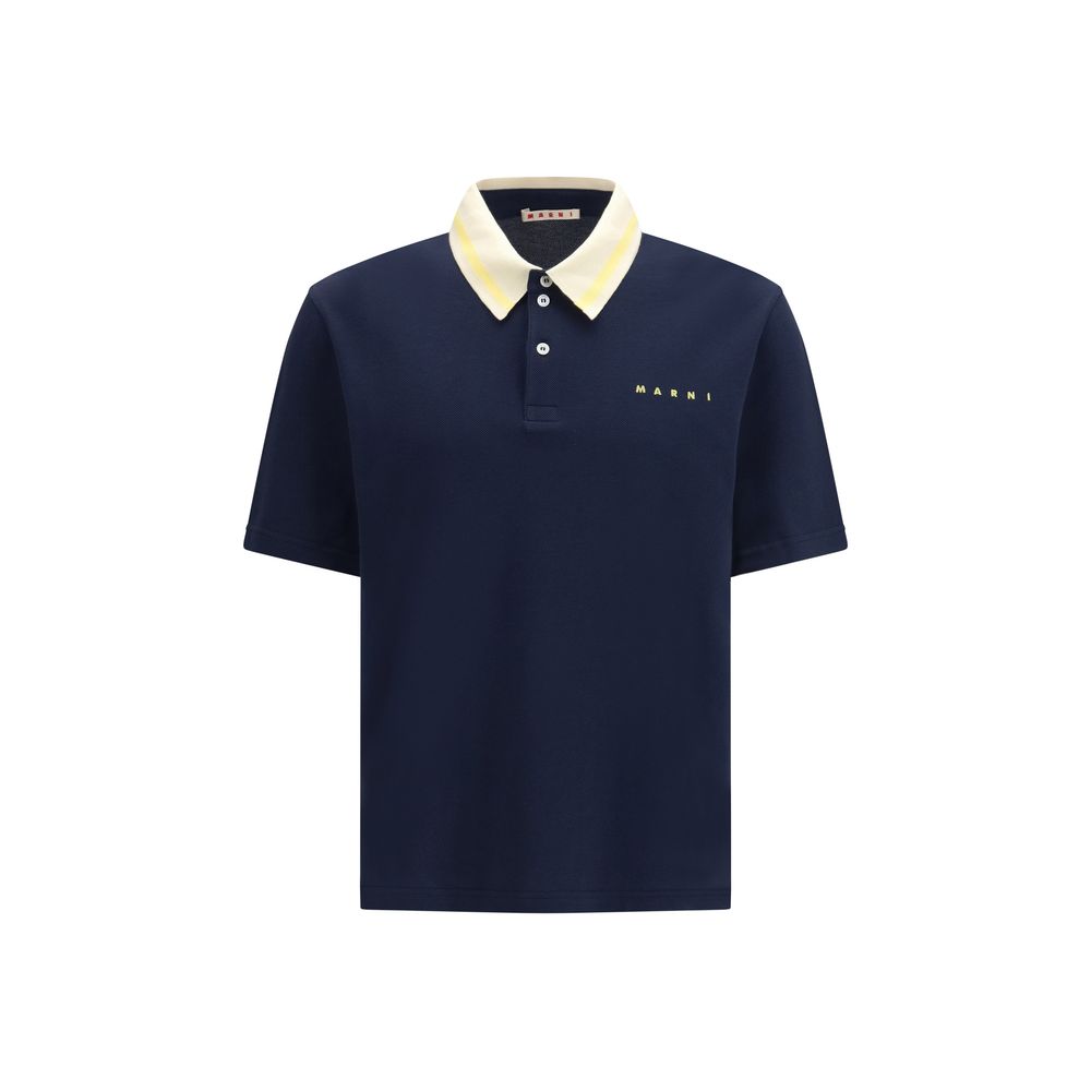 Blue Cotton Polo Shirt