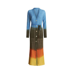 Blue Wool Casual Dress
