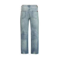 Blue Cotton Relaxed Fit Jeans