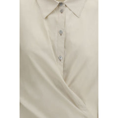 Beige Cotton Dress Shirt