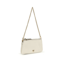 Beige Calf Leather Bos Taurus Shoulder Bag