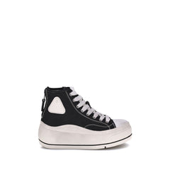 Black Cotton High Top Sneakers