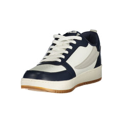 Blue Polyurethane Men Sneaker