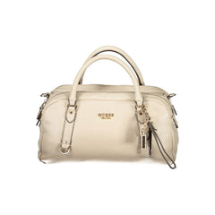 Beige Polyurethane Women's Handbag