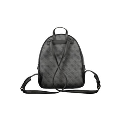 Black Polyurethane Women Backpack