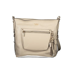 Beige Polyurethane Women's Handbag