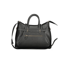 Black Polyurethane Women Handbag