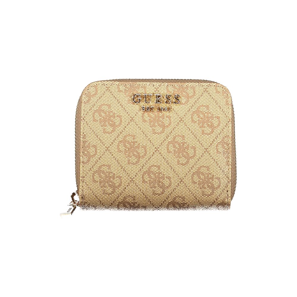 Beige Polyurethane Women Wallet