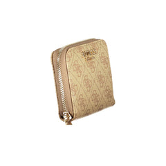 Beige Polyurethane Women Wallet