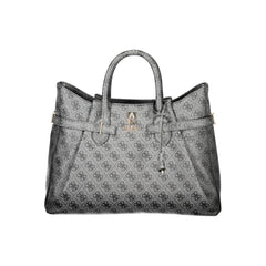 Black Polyurethane Women Handbag