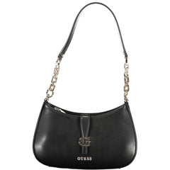 Black Polyurethane Women Handbag