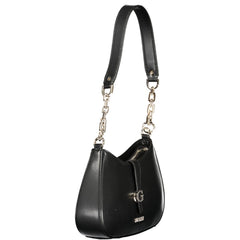 Black Polyurethane Women Handbag