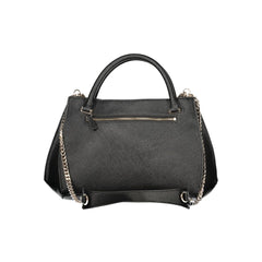 Black Polyurethane Women Handbag