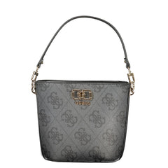 Black Polyurethane Women Handbag