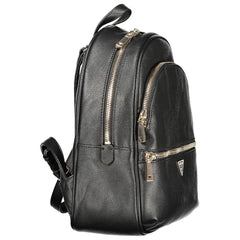 Black Polyurethane Women Backpack