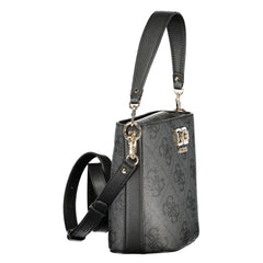 Black Polyurethane Women Handbag