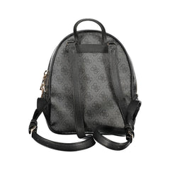 Black Polyurethane Women Backpack