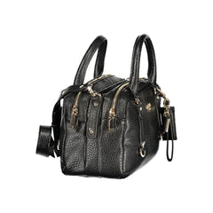 Black Polyurethane Women Handbag