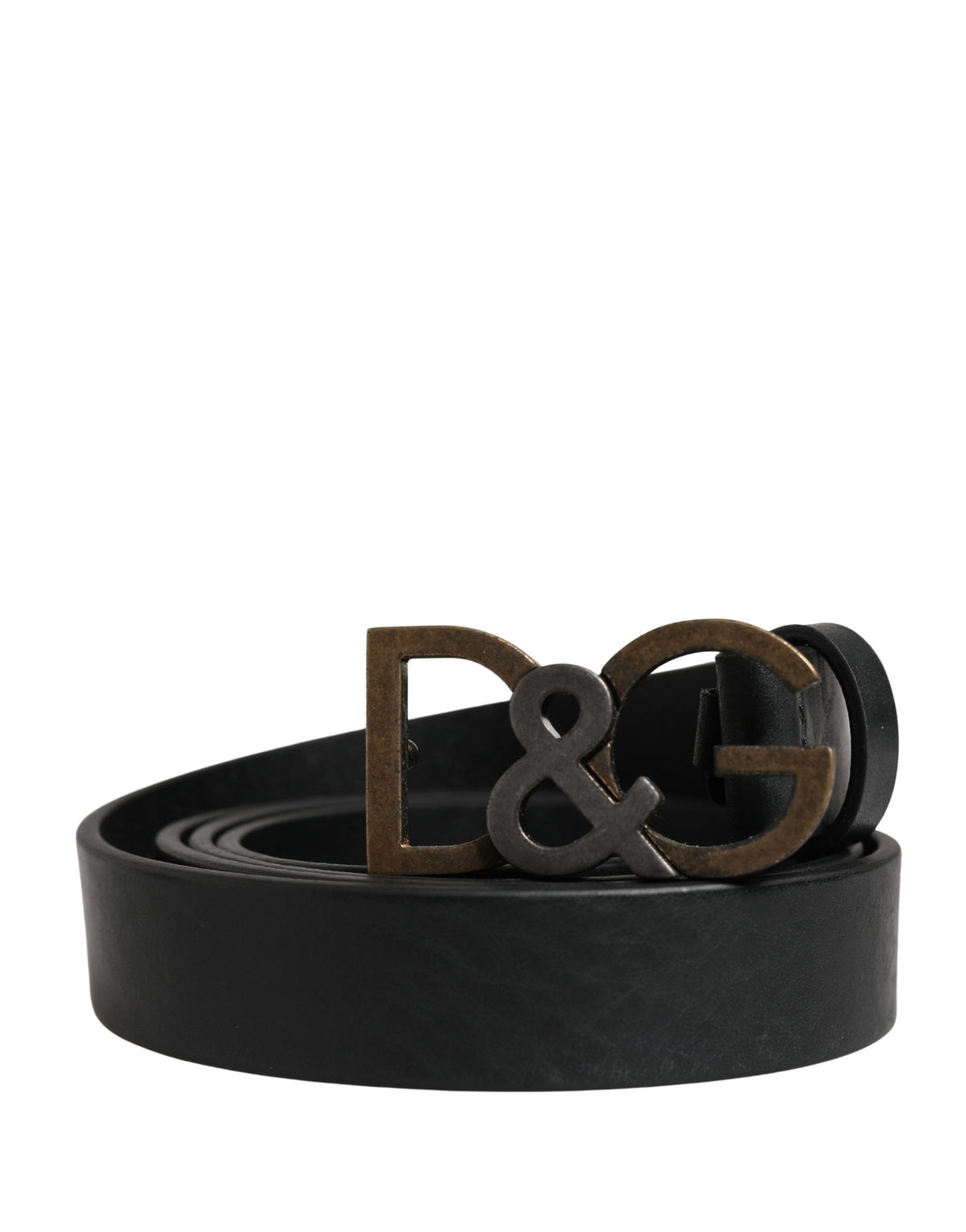 Men Black Classic Leather Logo Buckle Belt