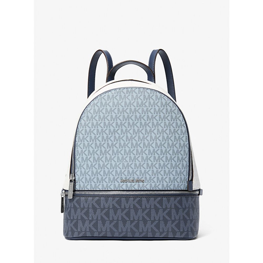 Blue Leather Backpack