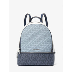 Blue Leather Backpack