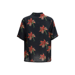 Black Linen Pattern Shirt