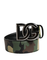Men Multicolor Camouflage Logo Buckle Belt