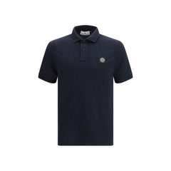 Blue Cotton Polo Shirt