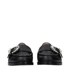 Black Leather Slip-On Loafers