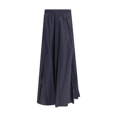 Blue Polyester Long Skirt