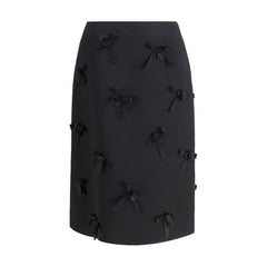 Black Acetate Midi Skirt