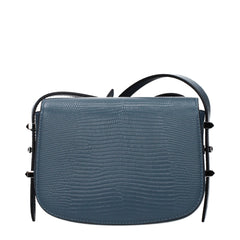 Blue Leather Shoulder Bag