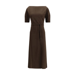Brown Cotton Casual Dress